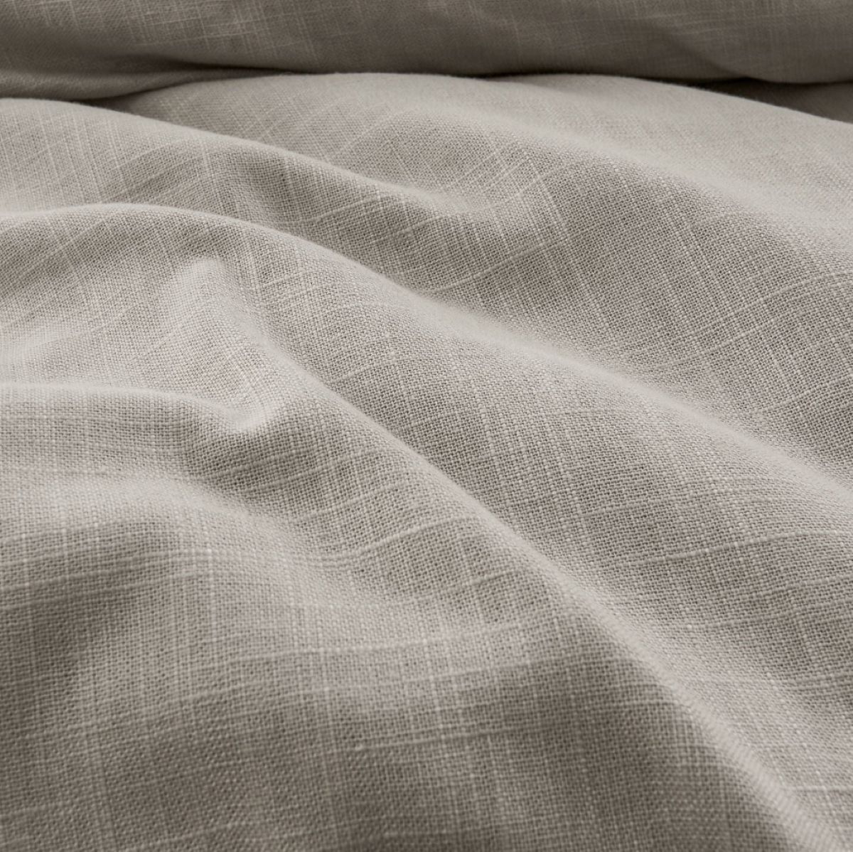 Hera Washed Linen Blend Flange Duvet Set - Full/Queen (taupe) - Image 4